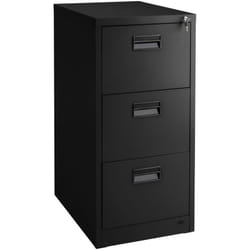 Helloshop26 - Armoire de bureau verrouillable étagère meuble 3 tiroirs noir
