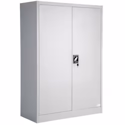 Armoire de bureau verrouillable dotee de 3 etageres meuble 4 niveaux gris