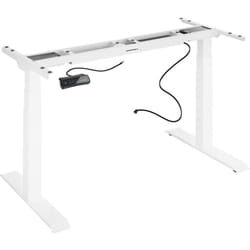 Bureau assis debout meuble acier (piètement) 3 fonctions 2 moteurs blanc