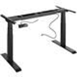 Bureau assis debout meuble acier (pietement) 3 fonctions 2 moteurs noir
