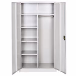Vestiaire metallique 5 niveaux 90 cm avec penderie integree gris