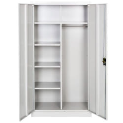 Vestiaire metallique 5 niveaux 90 cm avec penderie integree gris