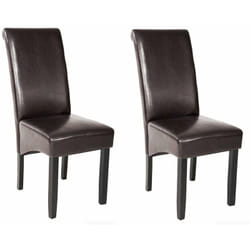 Lot de 2 chaises de salle à manger salon cuisine marron foncé