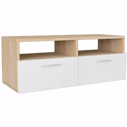 Le meuble TV moderne a un design sobre et pratique et conviendra à n'importe quel décor de maison. Le meuble HiFi est en aggl ...
