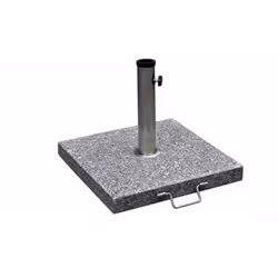Le pied de parasol est en granit poli, le tube est en acier inoxydable. Le socle possède des roues et une poignée en acier in ...