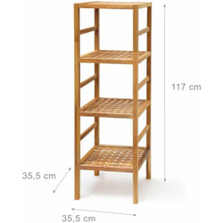 Helloshop26 - tagère de salle de bain 117 cm bois de noyer 4 niveaux étagères