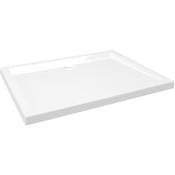 Helloshop26 - Receveur de douche base de douche bac de douche salle de bain toilette salle d'eau maison intérieur rectangulaire abs 80 x 100 cm blanc