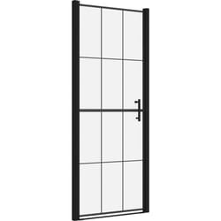 Porte de douche salle de bain toilette salle d'eau maison intérieur verre trempé 81x195 cm noir