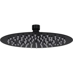 Helloshop26 - Pomme de douche pluie pulvérisateur pommeau de douche tête de douchette accessoire de salle de bain acier inoxydable 20 cm ronde noir