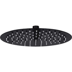 Helloshop26 - Pomme de douche pluie pulvérisateur pommeau de douche tête de douchette accessoire de salle de bain acier inoxydable 25 cm ronde noir