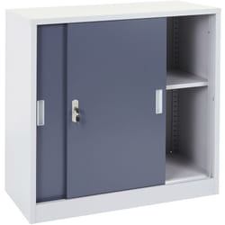 Décoshop26 - Armoire de rangement bureau en acier, avec portes coulissantes 90x90x45cm anthracite 040001475