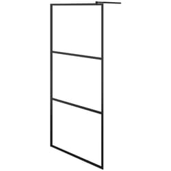 Helloshop26 - Paroi de douche à l'italienne à verre cloison de douche cabine de douche mur de douche salle de bain maison intérieur esg noir 90 x 195