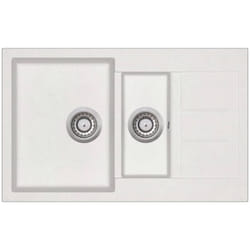 Helloshop26 - vier de cuisine double lavabo 80 x 50 cm granit blanc