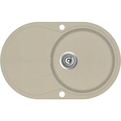 Évier de cuisine granit seul lavabo ovale beige