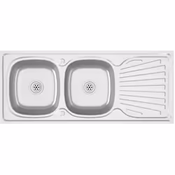 Couleur : argenté Matériau : SUS (acier inoxydable) Dimensions totales : 1200 x 600 x 155 mm (L x l x H) Dimensions du lavabo ...