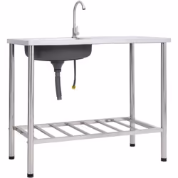 Cet évier de camping est doté d'un bassin de grande taille avec un égouttoir et un robinet, ce qui constitue un choix parfait ...