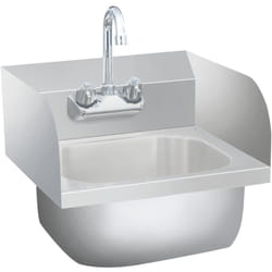 Helloshop26 - Lavabo commercial de lavage des mains avec robinet lave-mains vasque à poser cuisine de cantine restauration atelier acier inoxydable