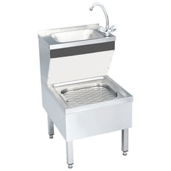 Lavabo commercial de lavage des mains avec robinet lave mains vasque a poser cuisine de cantine restauration 109 cm acie