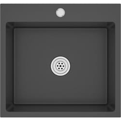 Helloshop26 - vier de cuisine fait main 53 x 50 cm acier inoxydable noir