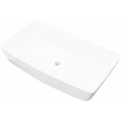 Lavabo rectangulaire vasque à poser lave-mains bain 71 x 39 cm céramique blanc