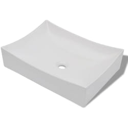 Helloshop26 - Vasque de salle bains céramique lavabo lave-mains 65,5 x 39 cm blanc brillant