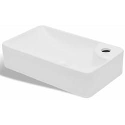 Lavabo à trou pour robinet pour salle de bain lavabo 44 x 25 cm céramique blanc