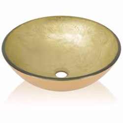 Ce lavabo, en verre trempé de haute qualité avec une finition dorée, sera un ajout élégant à toute salle de bain, toilette ou ...