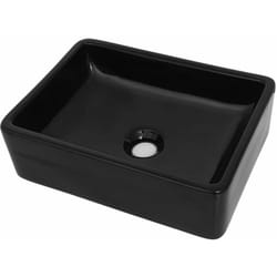 Helloshop26 - Lavabo céramique vasque salle de bain toilette rectangulaire 41 x 30 x 12 cm noir
