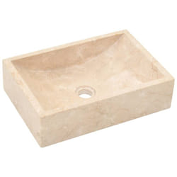 Helloshop26 - vier lavabo salle de bain 45 x 30 cm pierre naturelle marbre crème