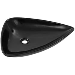 Vier triangulaire céramique toilette lavabo salle de bain vasque 64,5 cm noir