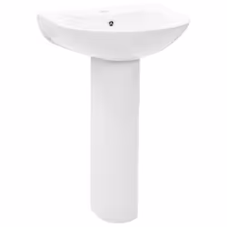 Lavabo autoportant - Céramique - 52 cm - Blanc - Design moderne - Facile à nettoyer