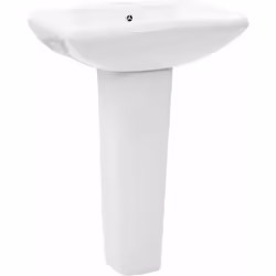 Ce lavabo autoportant en céramique sur socle complet sera un supplément idéal à toute salle de bain, toilette ou vestiaire. L ...
