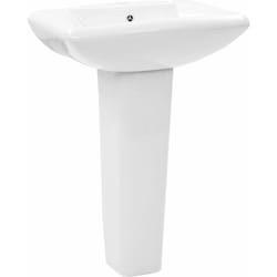 Lavabo autoportant avec socle 58 x 47 cm céramique blanc
