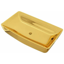 Helloshop26 - Lavabo lave-mains vasque à poser monter salle de bain intérieur salle d'eau cabine de toilette maison 71 x 38 cm céramique doré