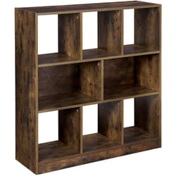 Bibliothèque étagère meuble de rangement avec compartiments ouverts pour salon chambre bureau cloison séparateur 97,5 x 30 x 100 cm marron rustique
