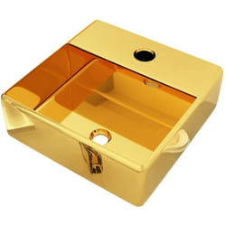 Helloshop26 - Lavabo avec trou pour robinet vasque à poser monter salle de bain intérieur salle d'eau cabine de toilette maison 38 x 30 cm céramique