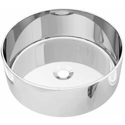 Helloshop26 - Lavabo vasque diamètre 40 cm céramique argenté