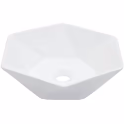 Fabriqué en céramique, ce lavabo de forme hexagonale sera un supplément chic et intemporel à toute salle de bain, salle d'eau ...