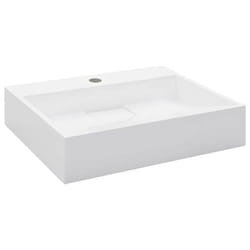 Lavabo - Non spécifié - 50 cm - Fonte minérale - Blanc - Design tendance et facile à nettoyer