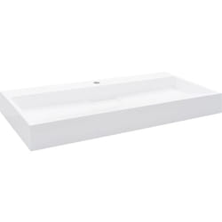 Lave-mains vasque lavabo à poser évier vasque à monter salle de bain intérieur salle d'eau cabine de toilette maison 100 x 46 cm fonte minérale blanc
