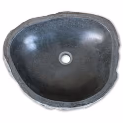 Ce lavabo de forme ovale, en pierre naturelle de rivière, va donner une touche d'élégance à toute salle de bains ou toilette. ...
