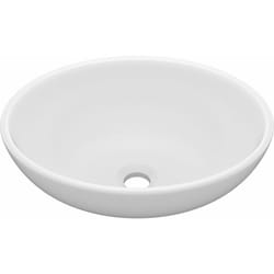 Helloshop26 - Lavabo vasque ovale de luxe 40 x 33 cm céramique blanc mat