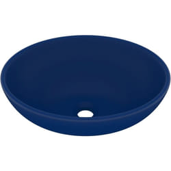 Helloshop26 - Lavabo vasque ovale de luxe mat 40x33 cm céramique bleu foncé