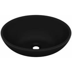 Helloshop26 - Lavabo ovale de luxe vasque à poser de toilette lave-mains de salle de bain salle cosmétique maison intérieur 40 x 33 cm céramique noir