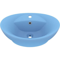 Helloshop26 - Lavabo ovale à trop-plein mat 58,5x39 cm Céramique Bleu clair