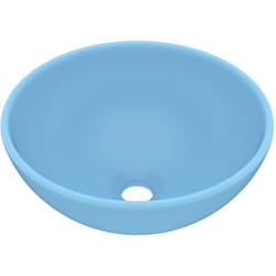 Helloshop26 - Lavabo rond de luxe de salle de bain vasque à poser de toilette lave-mains salle cosmétique intérieur 32,5 x 14 cm céramique bleu clair