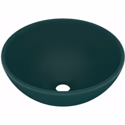 Ce lavabo rond, fait de céramique de première qualité, est un supplément élégant parfait à toute salle de bain, cabinet de to ...