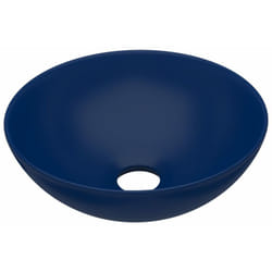 Helloshop26 - Lavabo de salle de bain rond vasque à poser de toilette lave-mains de cuisine salle cosmétique maison intérieur 28 cm céramique bleu