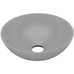 Helloshop26 - Lavabo vasque salle de bain rond diamètre 28 cm céramique gris clair