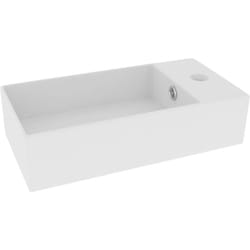 Helloshop26 - Lavabo de salle de bain avec trop-plein vasque à poser de toilette lave-mains de cuisine salle cosmétique maison 48 x 25 cm céramique